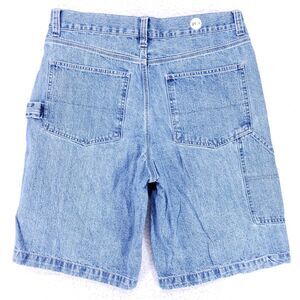 Basic Editions Jean Short Denim Cotton Men SZ 34 Blue Straight Carpenter VTG 90s